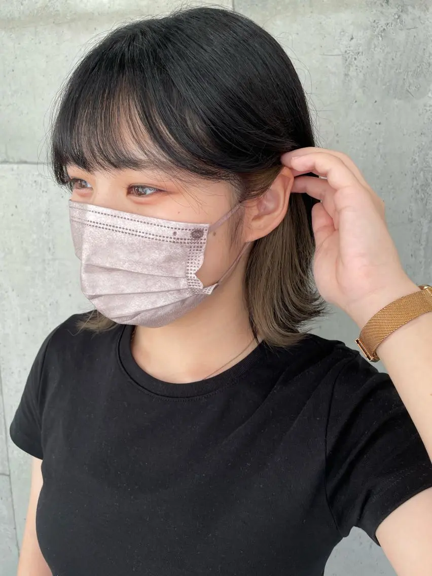 ミディアム ヘアカラー 大内 志穂のヘアスタイル