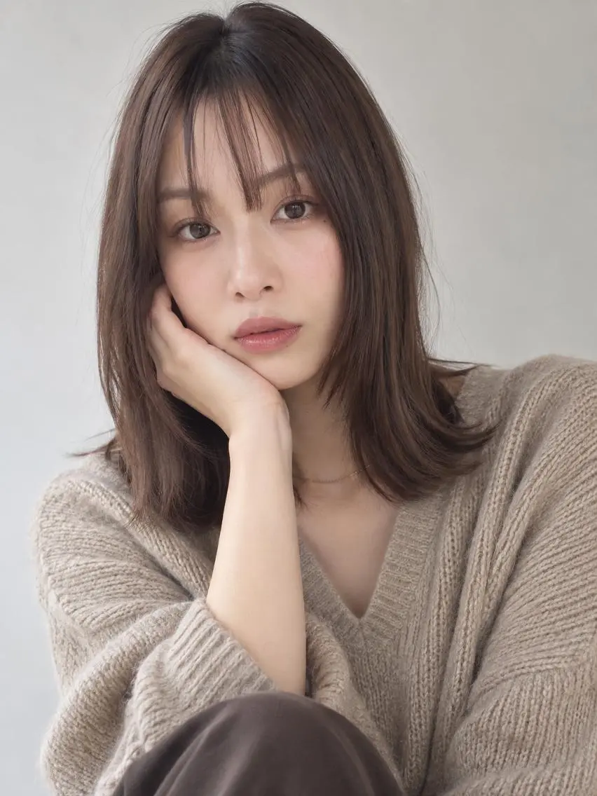 セミロング カラー ブリーチ ケアブリーチ 透明感カラー ダブルカラー イヤリングカラー カット ヘアカラー トリートメント ヘッドスパ "オトナ髪”/ LAKA TOCCAのヘアスタイル