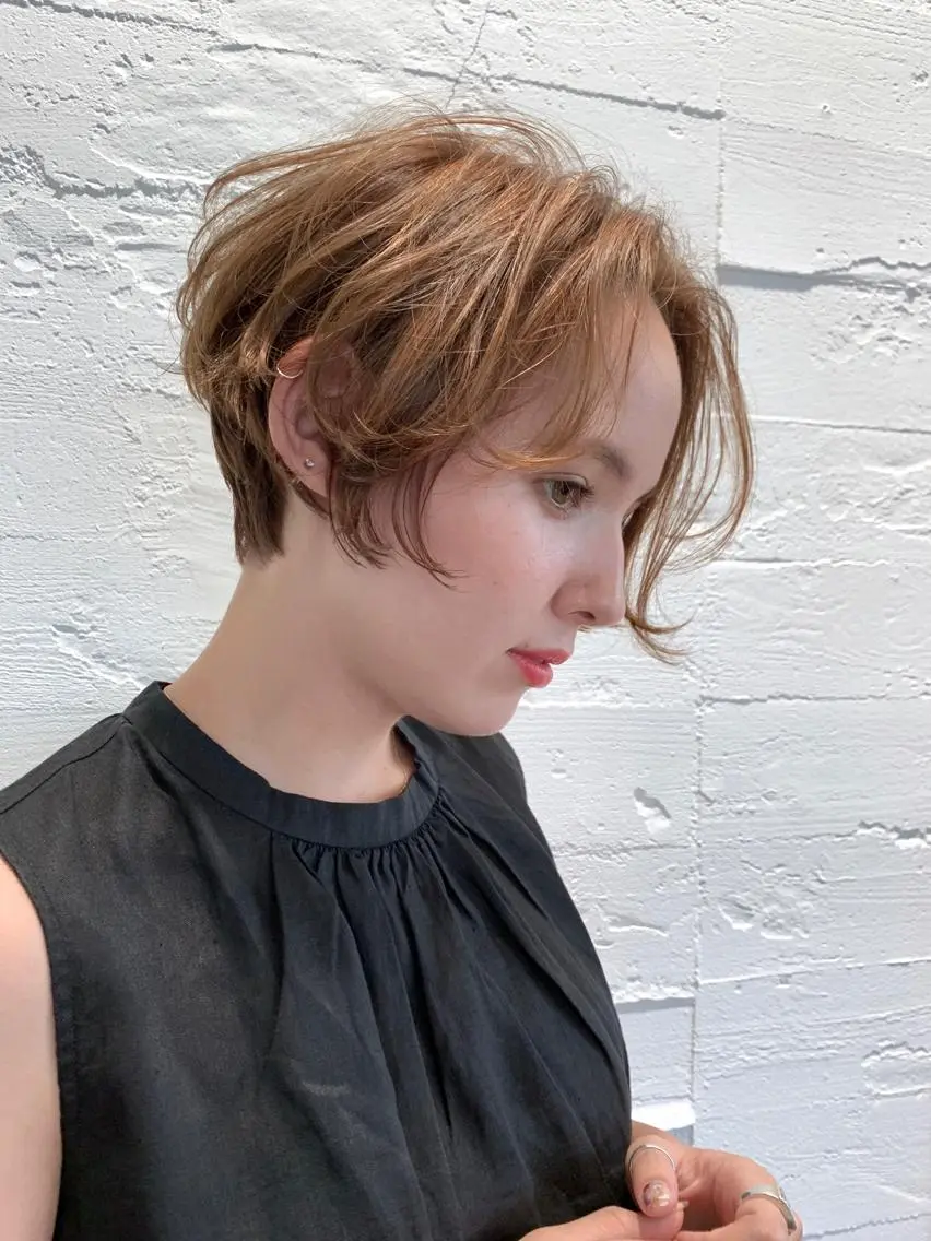 ショート カラー カット トリートメント 柔らか透け感カラー 🌿ムロヤリョウスケのヘアスタイル