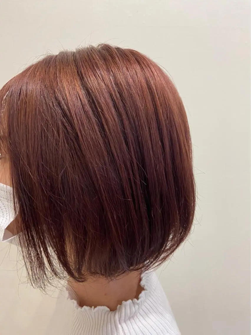ショート カラー ブリーチ ブラウンカラー ピンクカラー ピンクブラウン ワタナベ リリコのヘアスタイル