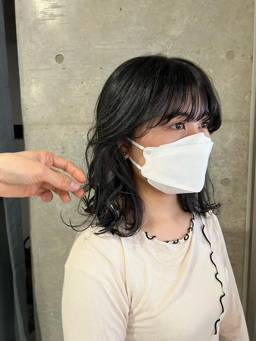 カラー パーマ ボブパーマコテ巻き風 パーマNo1深江秀平のヘアスタイル