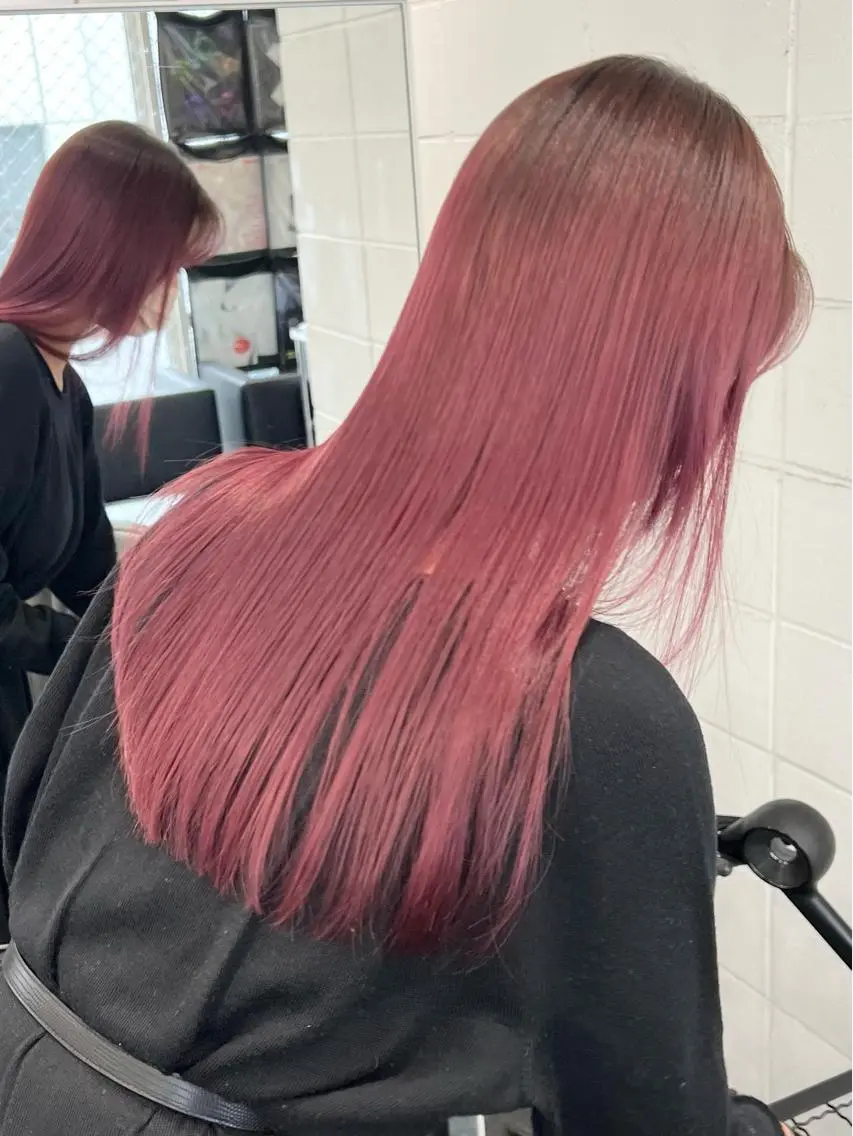 セミロング カラー ヘアアレンジ ピンクカラー ヘアカラー トリートメント HARU//原宿🤍 リピート率NO.1のヘアスタイル