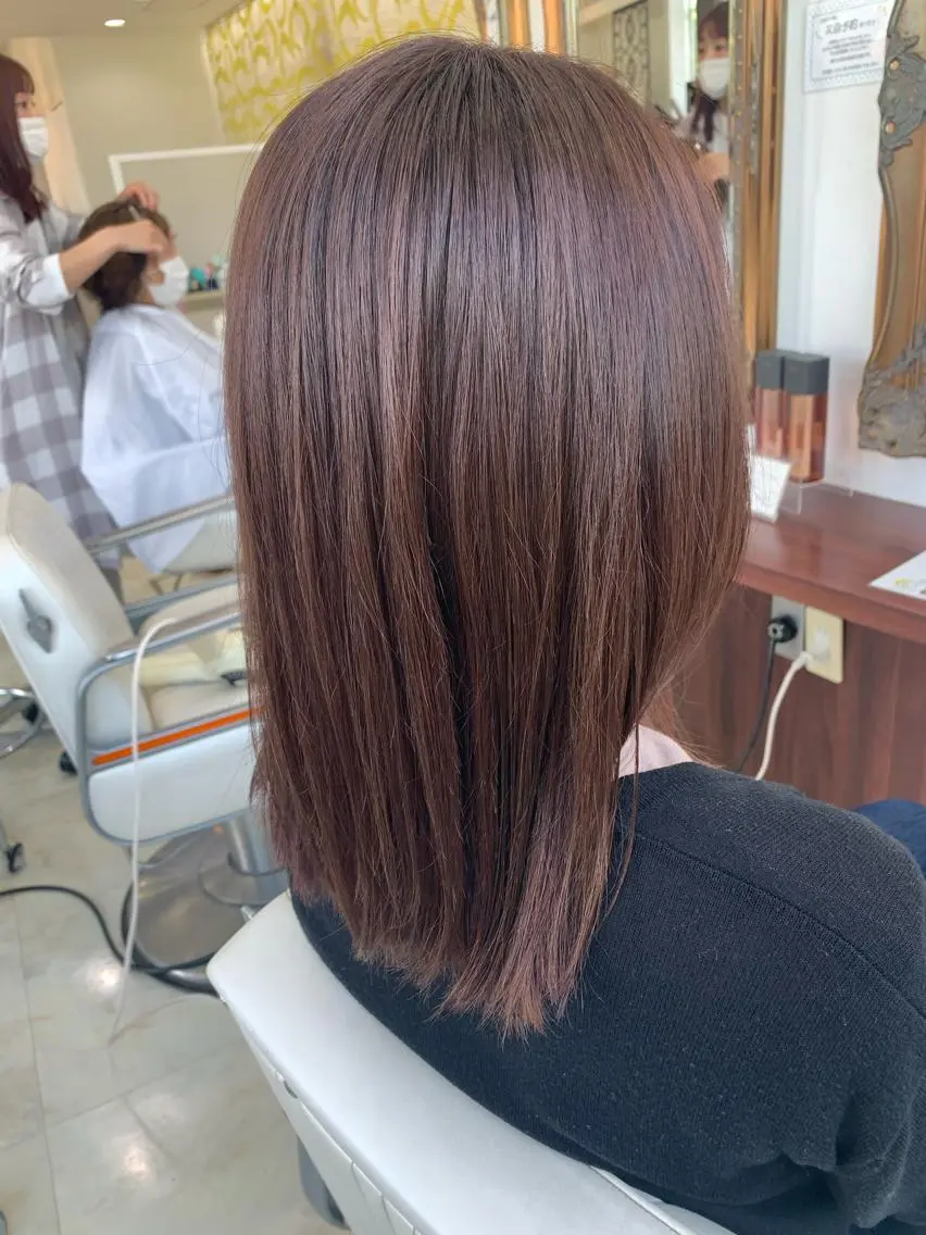 ミディアム カラー ピンクカラー バイオレットカラー Rapt.HAIR 中村 知里のヘアスタイル