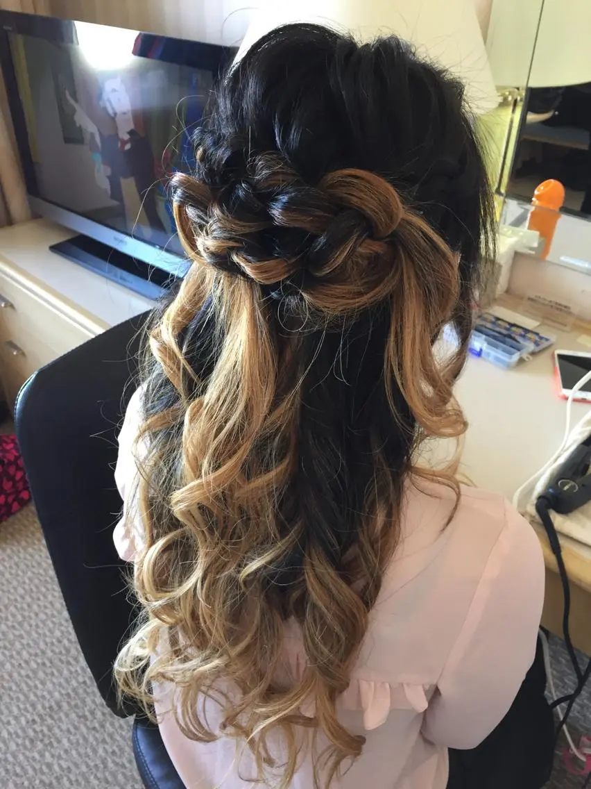 ミディアム セミロング ロング ヘアアレンジ ハーフアップ 三つ編み 早朝✨ヘアセット 着付け/清水玲歌のヘアスタイル