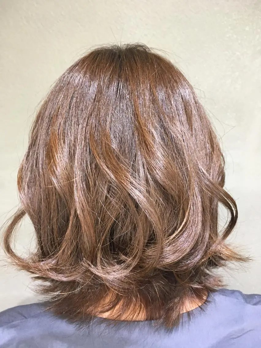 ミディアム カラー ベージュカラー ヘアカラー くまがい みゆ【edge.】のヘアスタイル