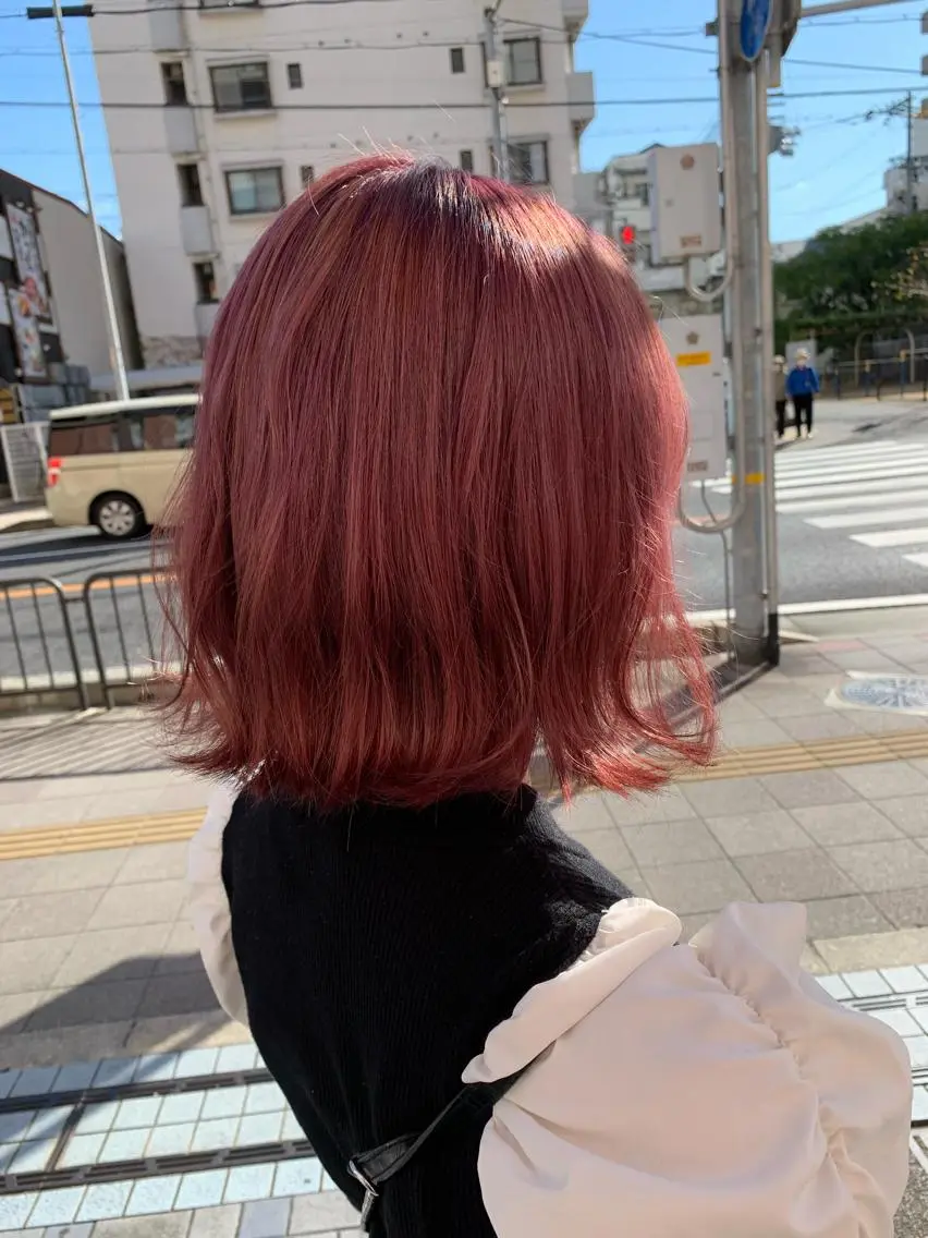 ショート カラー ブリーチ ピンクカラー ヘアカラー ゆきな 5月から復帰のヘアスタイル