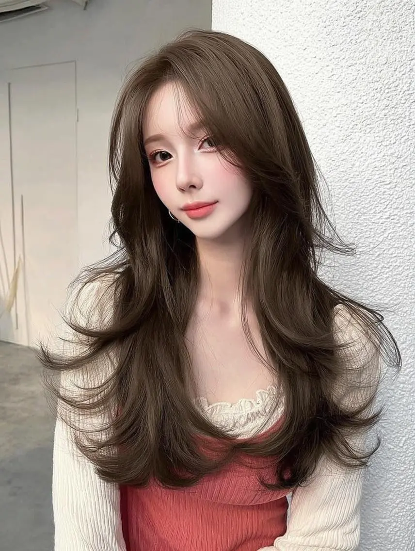 ロング ボブ 顔まわりレイヤー 髪質改善 韓国風ヘア レイヤーカット カット ヘアカラー トリートメント 大久保 雪乃🌛のヘアスタイル