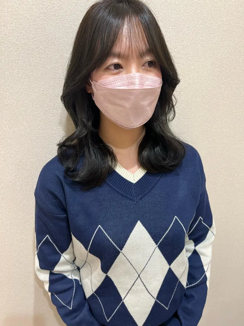 ミディアム カラー 外国人対応 佐久間のヘアスタイル