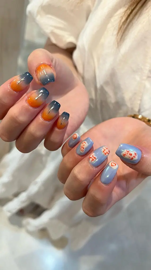 ネイル グラデーション キラキラネイル マットネイル 持ち込み ぷっくりネイル ハンドネイル フットネイル Para Sol nail Maoのネイルデザイン