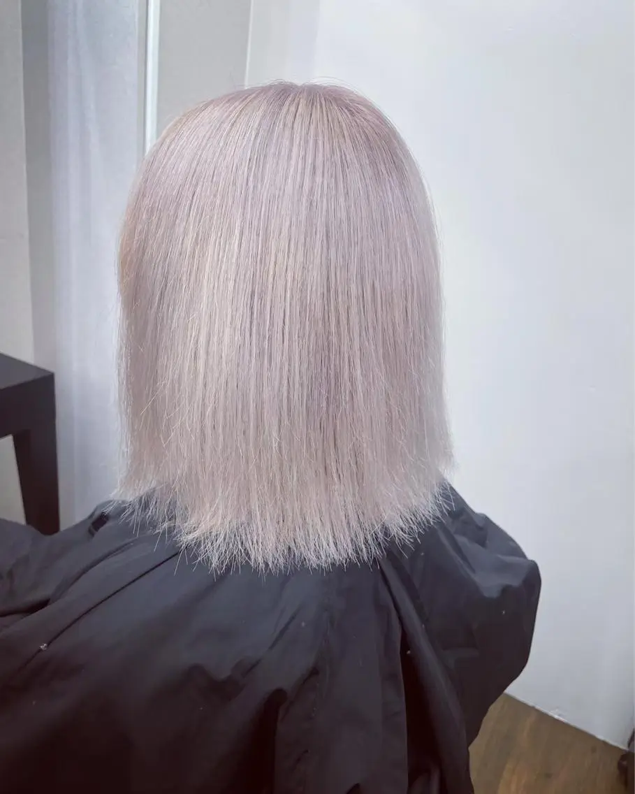 ショート カラー ブリーチ ヘアカラー トリートメント ハナ💎中韓/艶髪 ハイトーン/エクステのマツエク・マツパデザイン