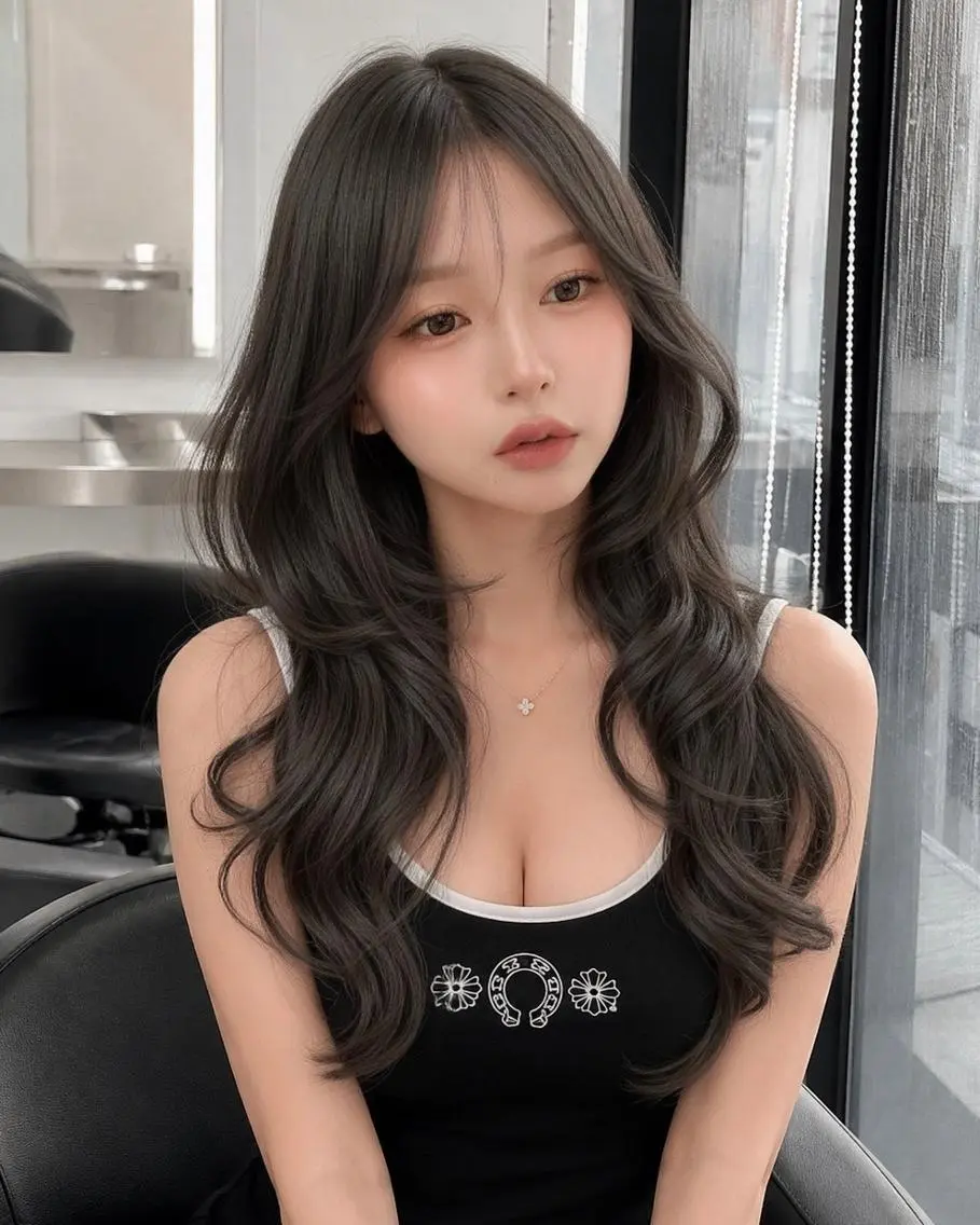 ロング カラー 大人っぽ韓国レディ レイヤー🤍渋谷のヘアスタイル