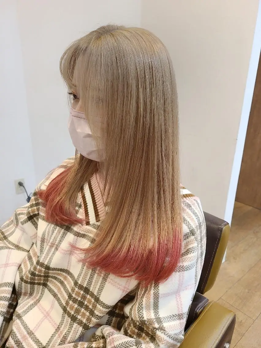 ロング カラー ピンクカラー カット ヘアカラー トリートメント 【ネウィ天王寺 】seiyaのヘアスタイル