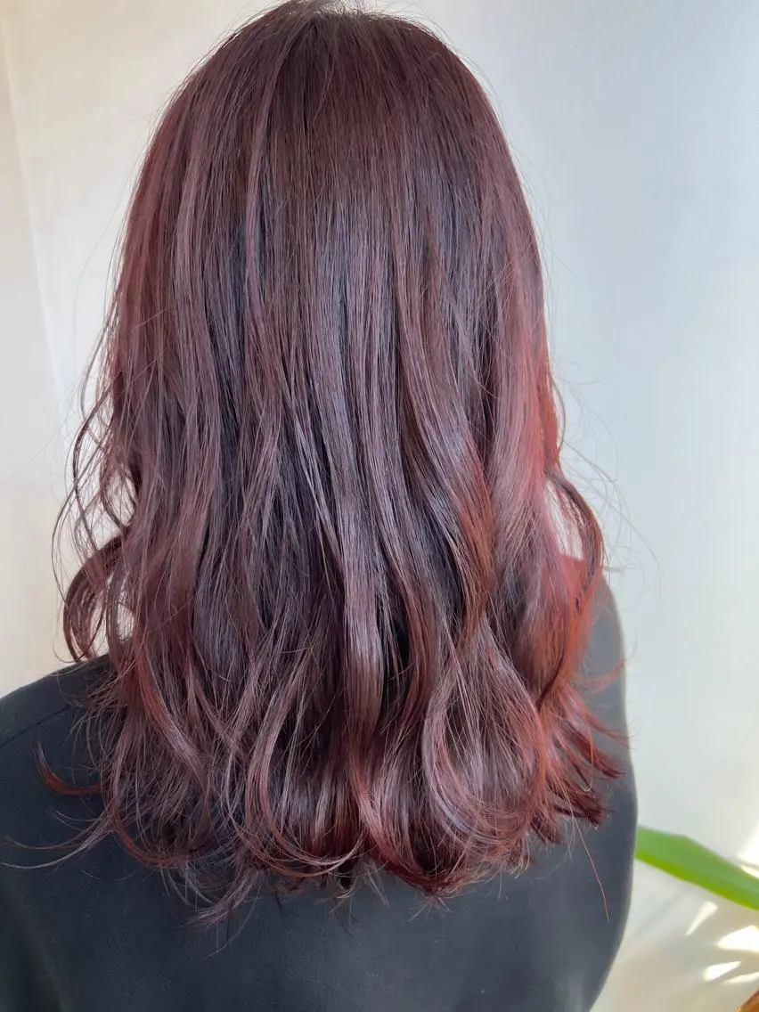 セミロング カラー ブラウンカラー レッドカラー レッドブラウン "小顔カット" Fuko.のヘアスタイル