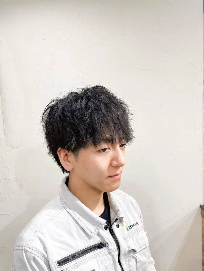 ショート メンズ メンズパーマ かんばら りょーいのヘアスタイル