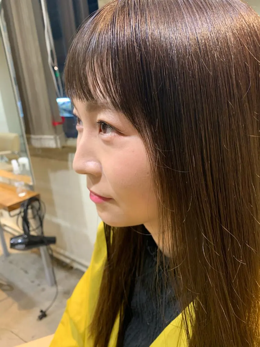 ロング カラー ベージュカラー オン眉 パーマ美容師 hanaのヘアスタイル