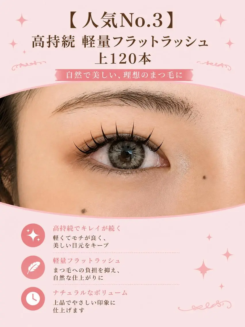 マツエク・マツパ フラットラッシュ ナチュラル マツエク foisalon 大久保店のマツエク・マツパデザイン