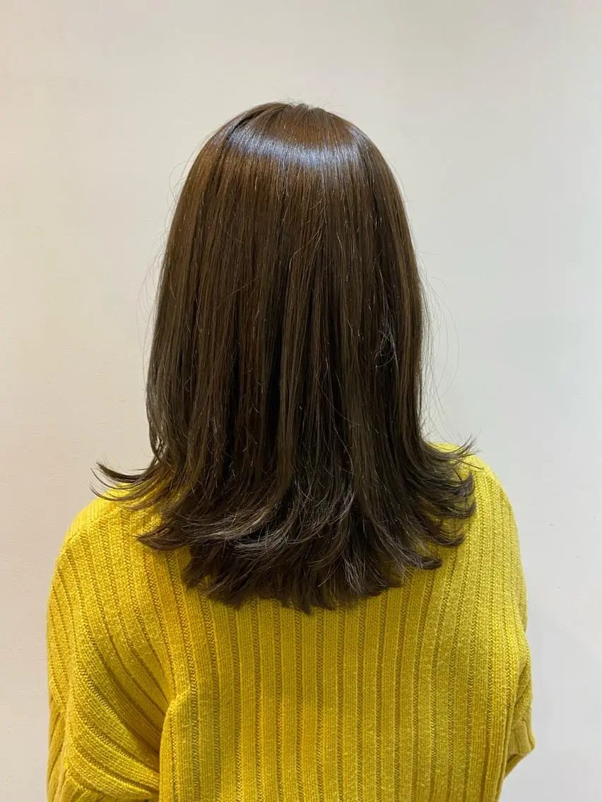 セミロング カラー セミロングパーマ バレイヤージュ ブリーチ ケアブリーチ デザインカラー 大人かわいい×艶髪 🤍塩川のヘアスタイル