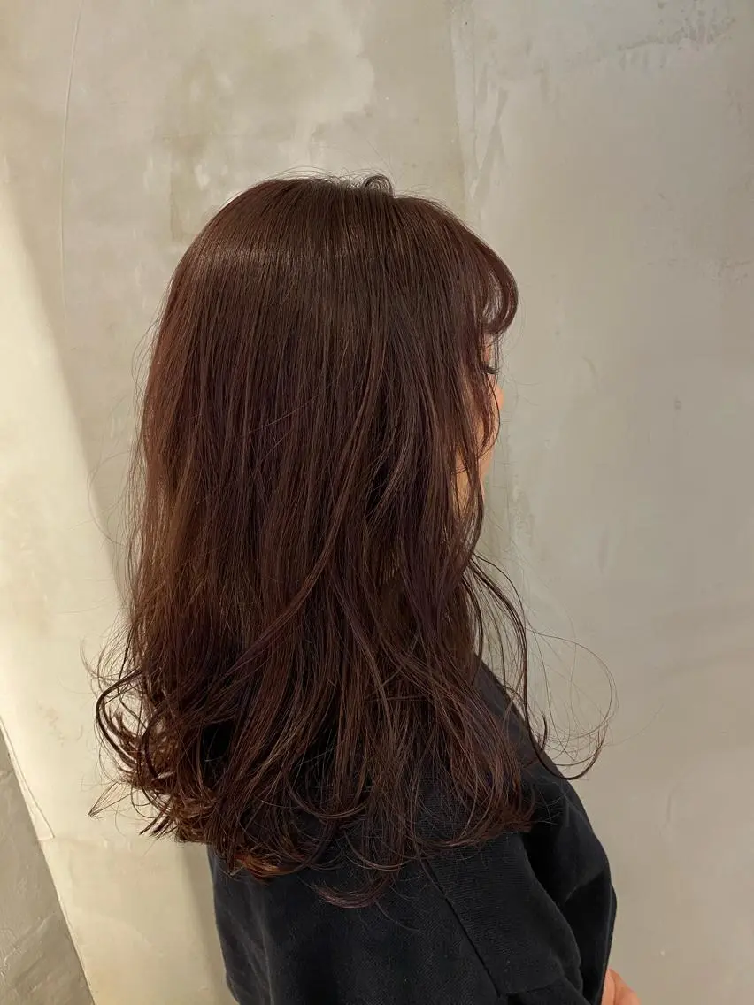 ミディアム カット ヘアカラー トリートメント 新宿/顔周りカット +レイヤー=しずく♩のヘアスタイル