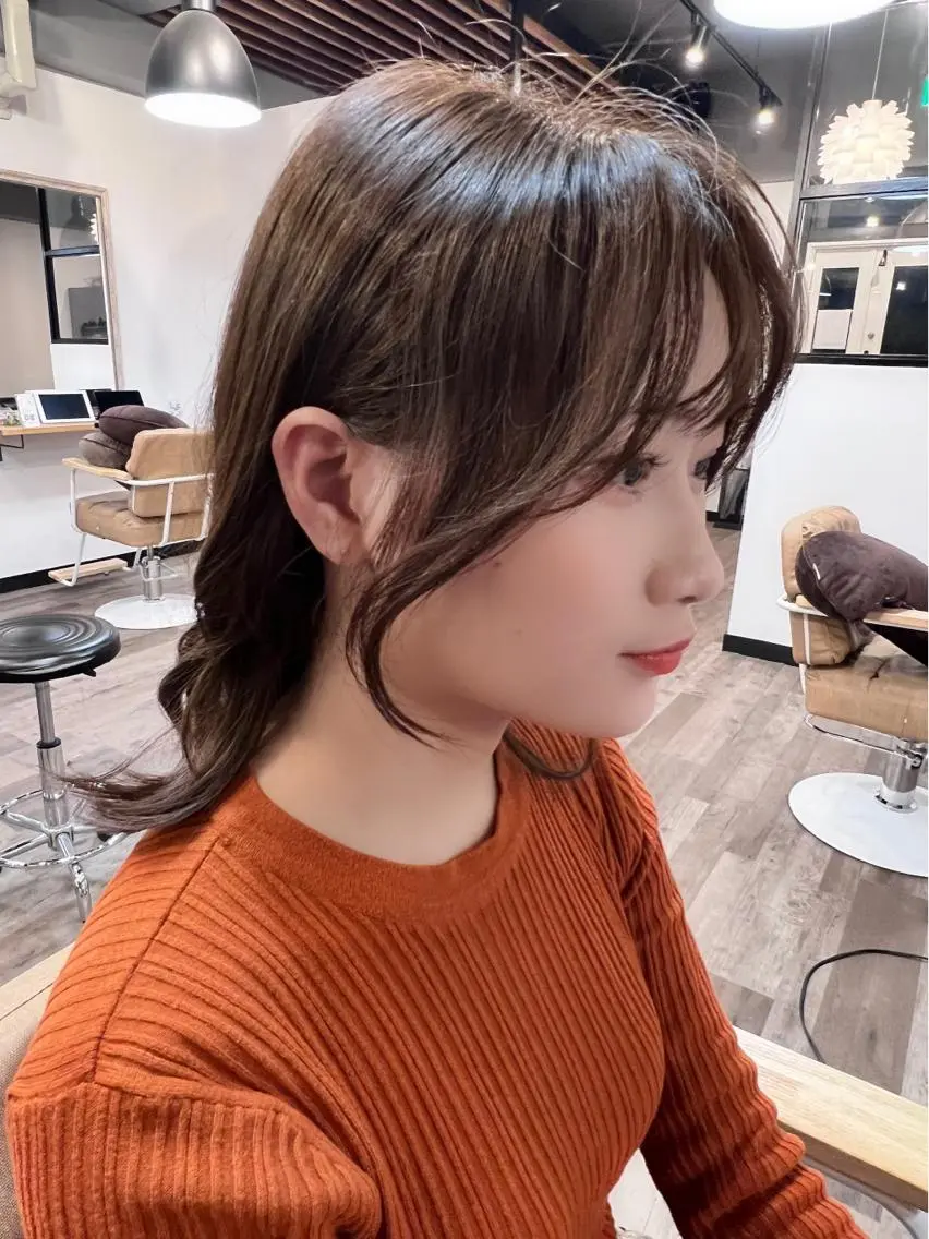 セミロング カット ヘアカラー トリートメント 安井 貞好のヘアスタイル