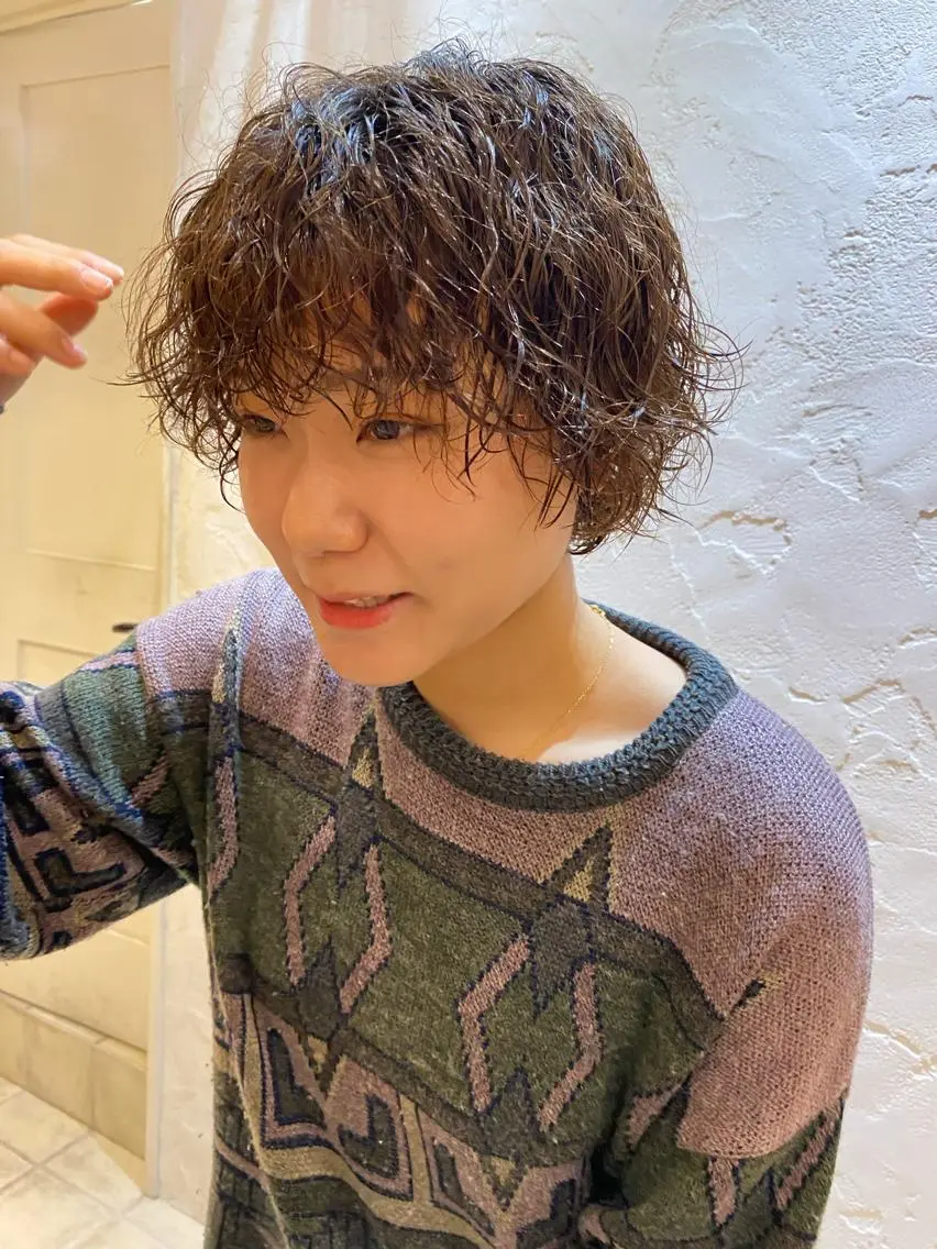 ショート パーマ ニュアンスパーマ 🌸透明感艶 カラー🌸Yuukiのヘアスタイル