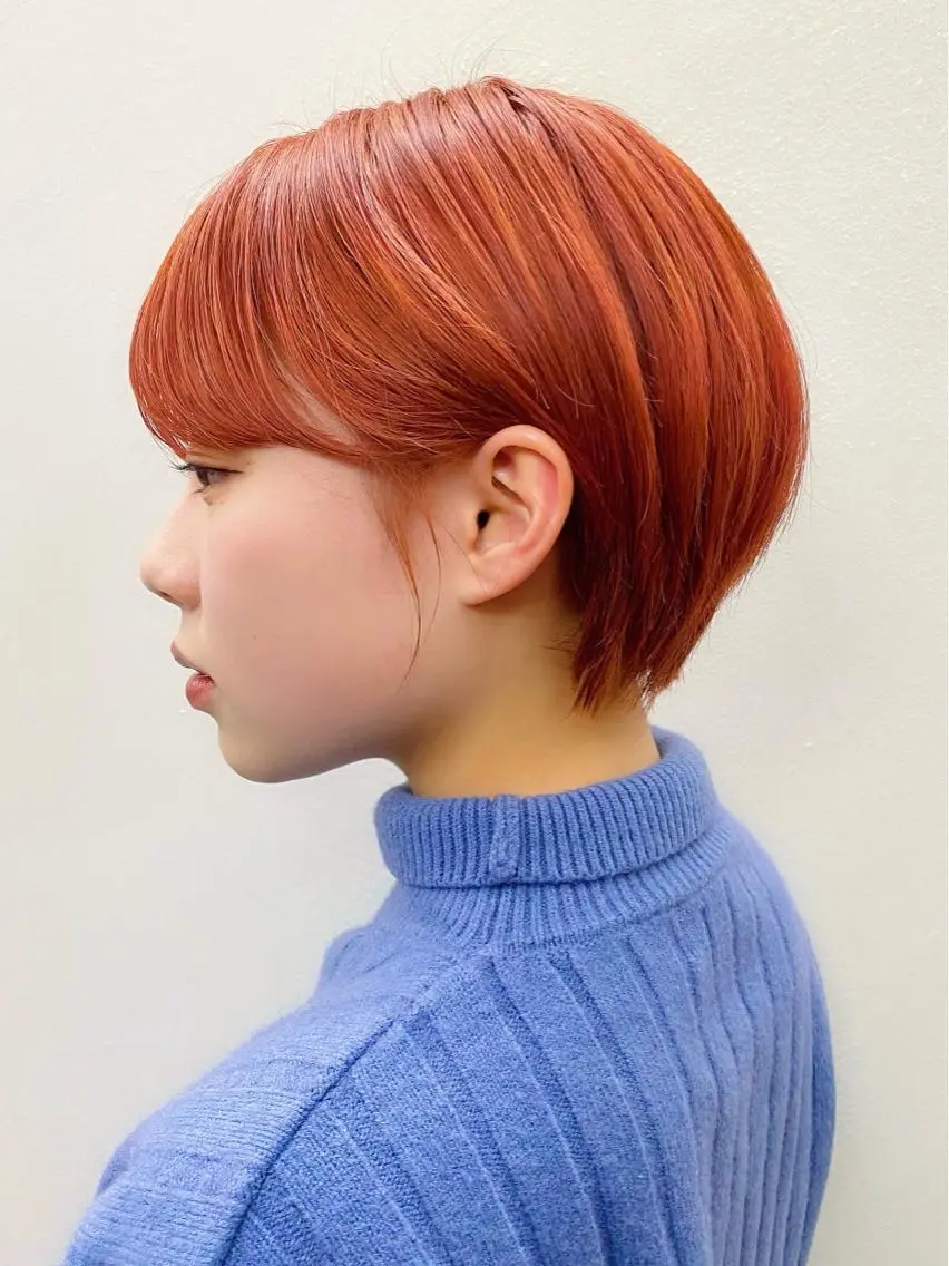 ショート カラー ヘアカラー トリートメント 似合わせレイヤー/ ケアパーマ/高倉のヘアスタイル