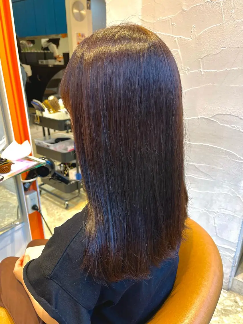 セミロング カラー パーマ カット ヘアカラー 縮毛矯正 うしだ かおるのヘアスタイル