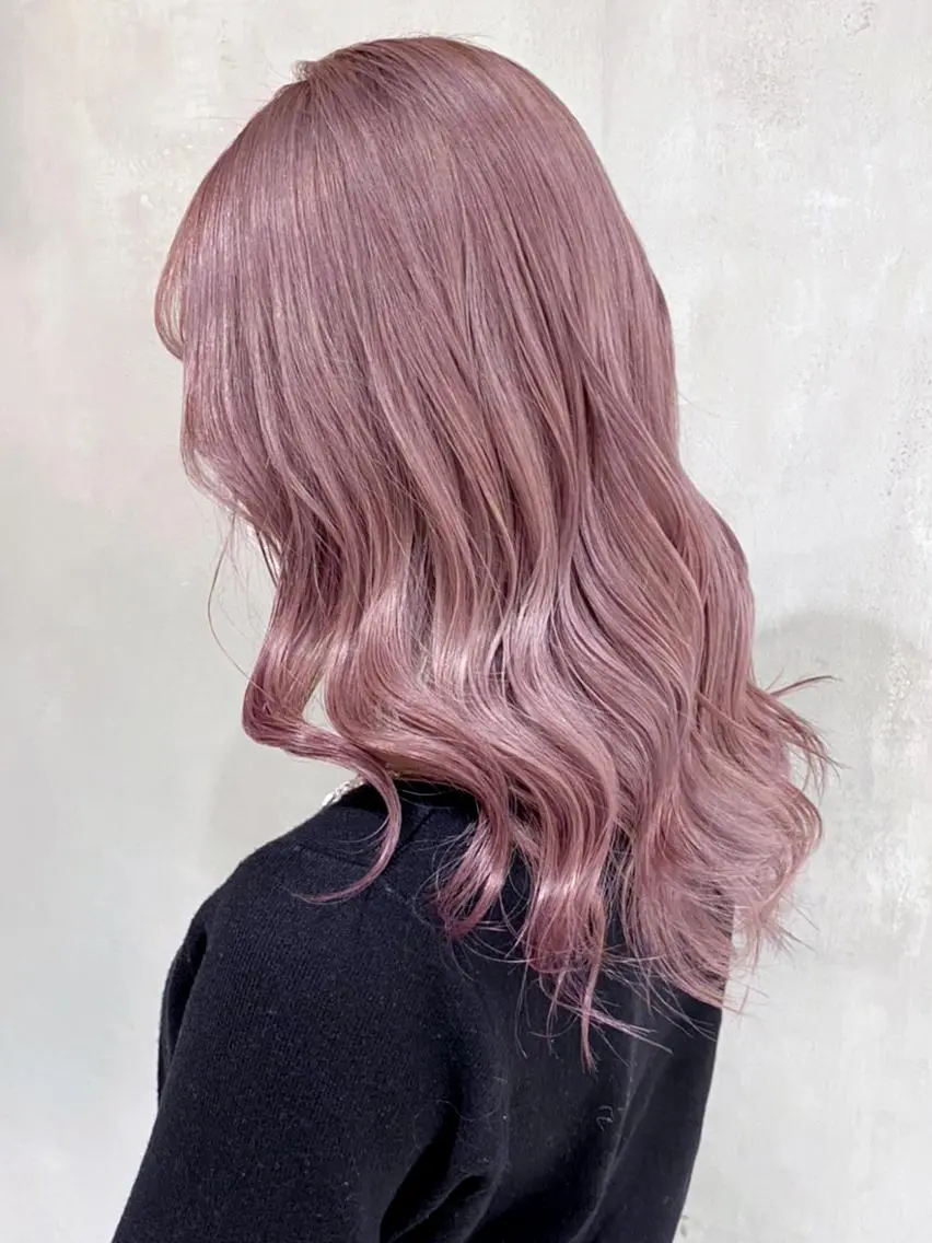 ロング カラー パーマ ヘアアレンジ ピンクカラー ITbyALBUM 浦和店のヘアスタイル