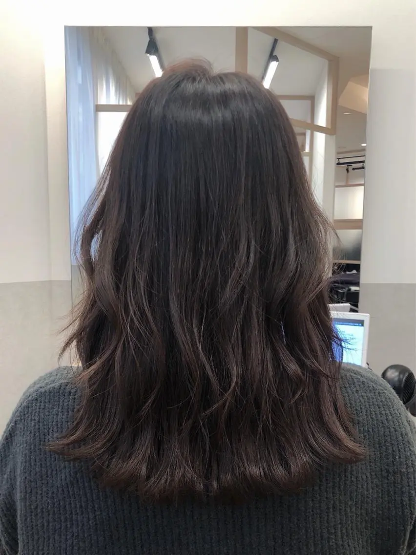 ミディアム カラー カット ヘアカラー トリートメント 西野 美空🍊のヘアスタイル