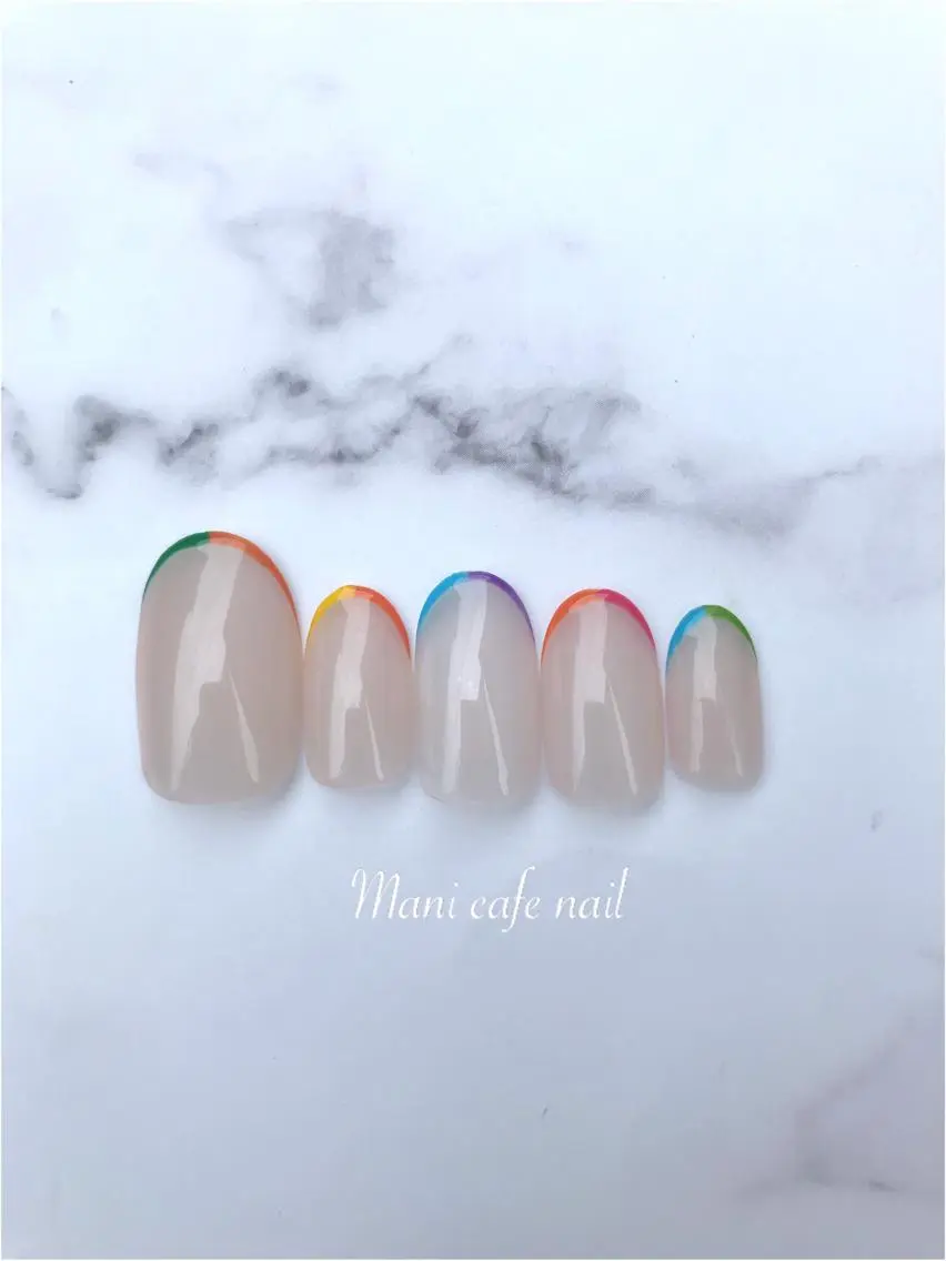 ネイル フレンチネイル ハンドネイル Mani cafe nailのネイルデザイン