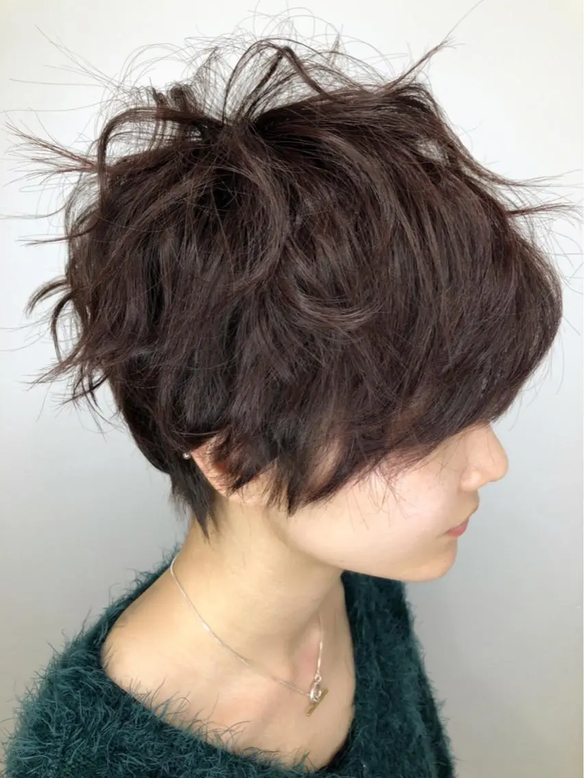 ショート カラー ショートボブ ハンサムショート ボブ ショートヘア 小顔カット カット ヘアカラー トリートメント 上田 篤史のヘアスタイル
