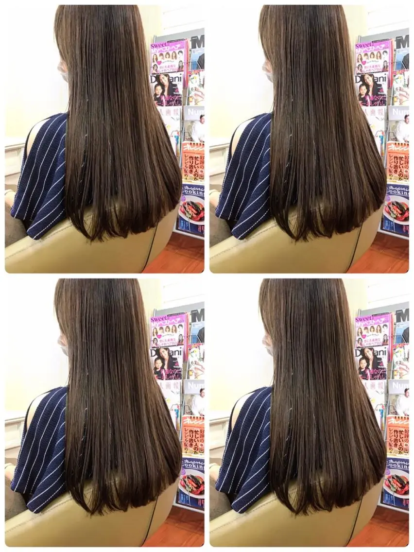 セミロング カラー ヨシダ トオルのヘアスタイル