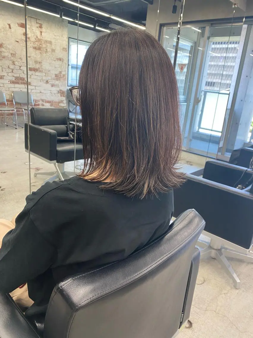 ミディアム ボブレイヤー ボブ レイヤーカット HARUKA🍒 toccaのヘアスタイル