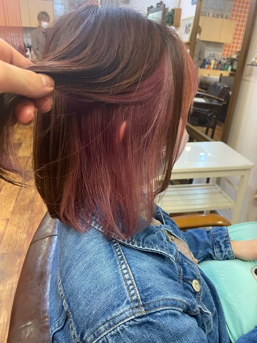 ショート カラー ベージュカラー ピンクカラー ピンクベージュ 神谷 知紀のヘアスタイル