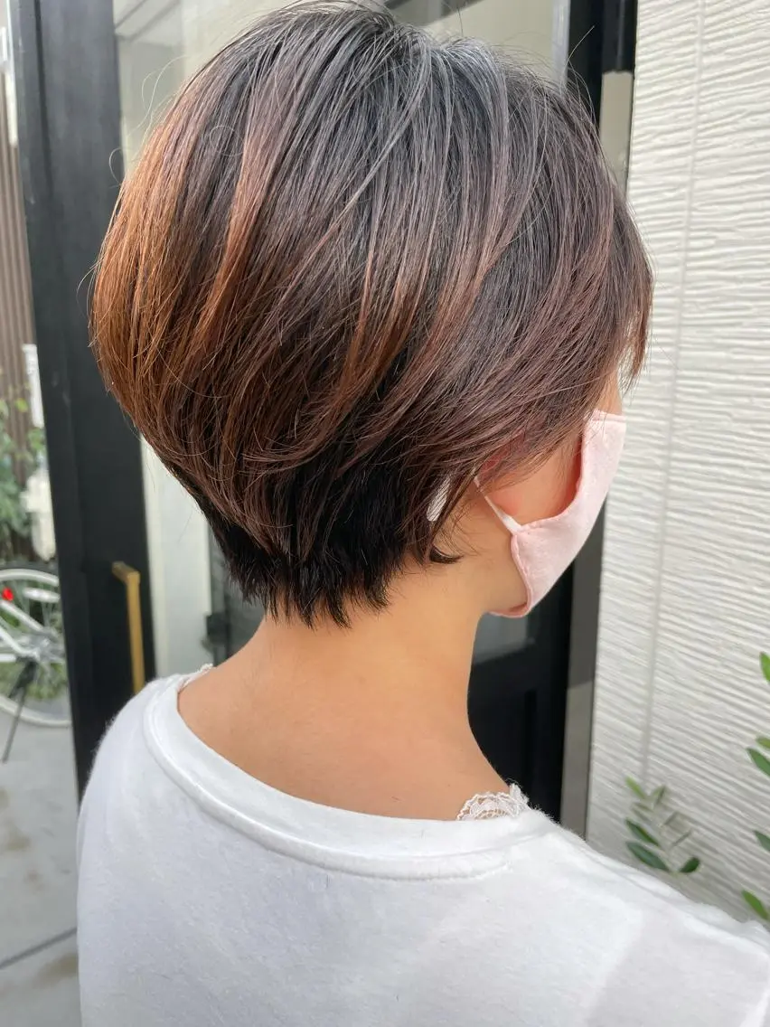 ショート ショートボブ ボブ くせ毛 ショートヘア 衣笠 雅俊のヘアスタイル