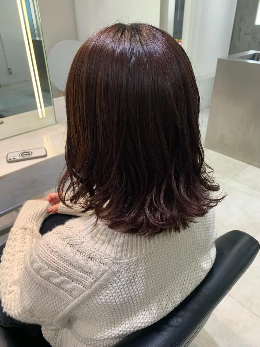 ミディアム カラー ヘアアレンジ 似合わせカット 🫧透明感カラー/ ボブ/小笠原汐海🪽のヘアスタイル