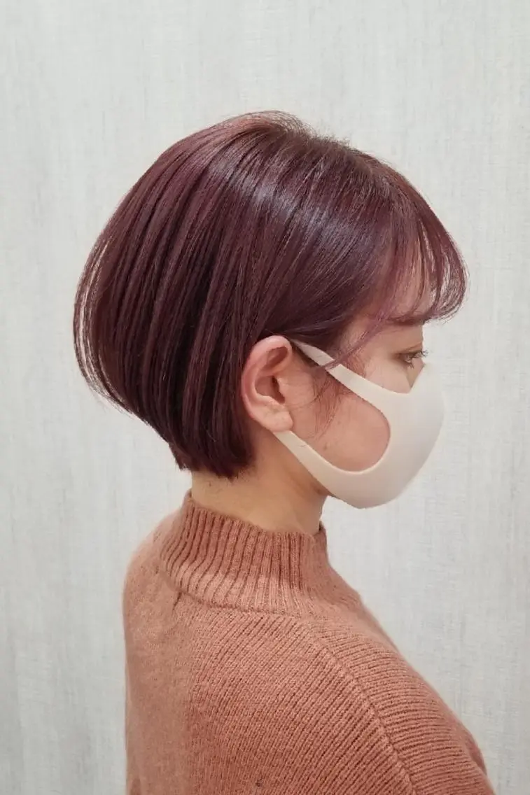 ショート カラー ピンクカラー カット ヘアカラー レイヤー×艶髪特化 代表 西村功平のヘアスタイル