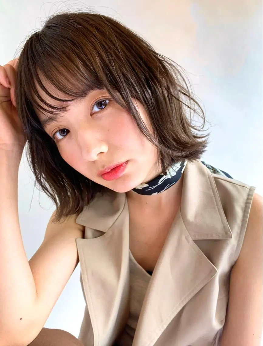 ショート パーマ ボブ ハイライト ウルフカット カット パーマ 髪質改善 縮毛矯正/ レイヤー/銀座/本木のヘアスタイル