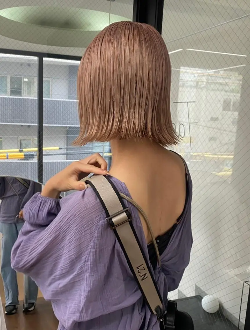 ロング カラー ブリーチ 似合わせカット ツヤカラー/和田陽向のヘアスタイル