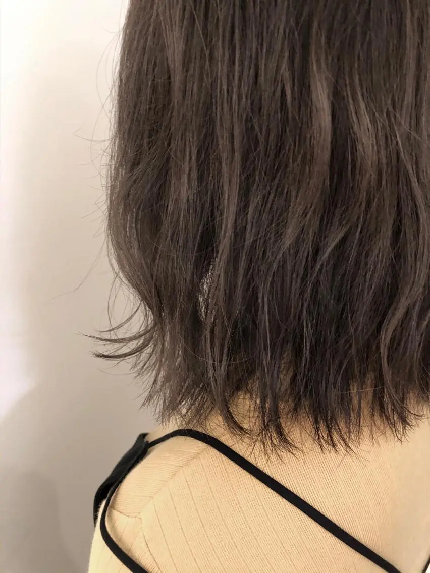 ミディアム カラー グレージュ カット ヘアカラー トリートメント 韓国hair ·͜· watanabeのヘアスタイル