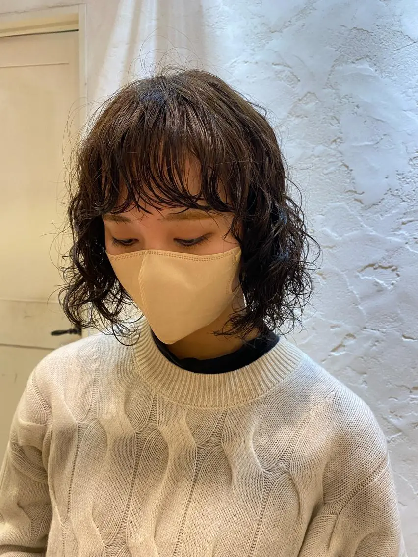 ミディアム パーマ ミディアムパーマ ニュアンスパーマ 🌸透明感艶 カラー🌸Yuukiのヘアスタイル