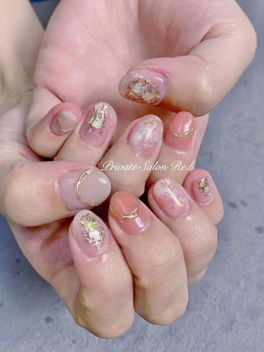 ネイル ニュアンスネイル モチの良さ◉ フィルインネイル♡のネイルデザイン