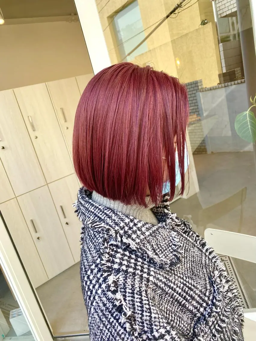 ショート カラー レッドカラー カット ヘアカラー トリートメント ハイトーン×似合わせ 🌱中川慎之介のヘアスタイル