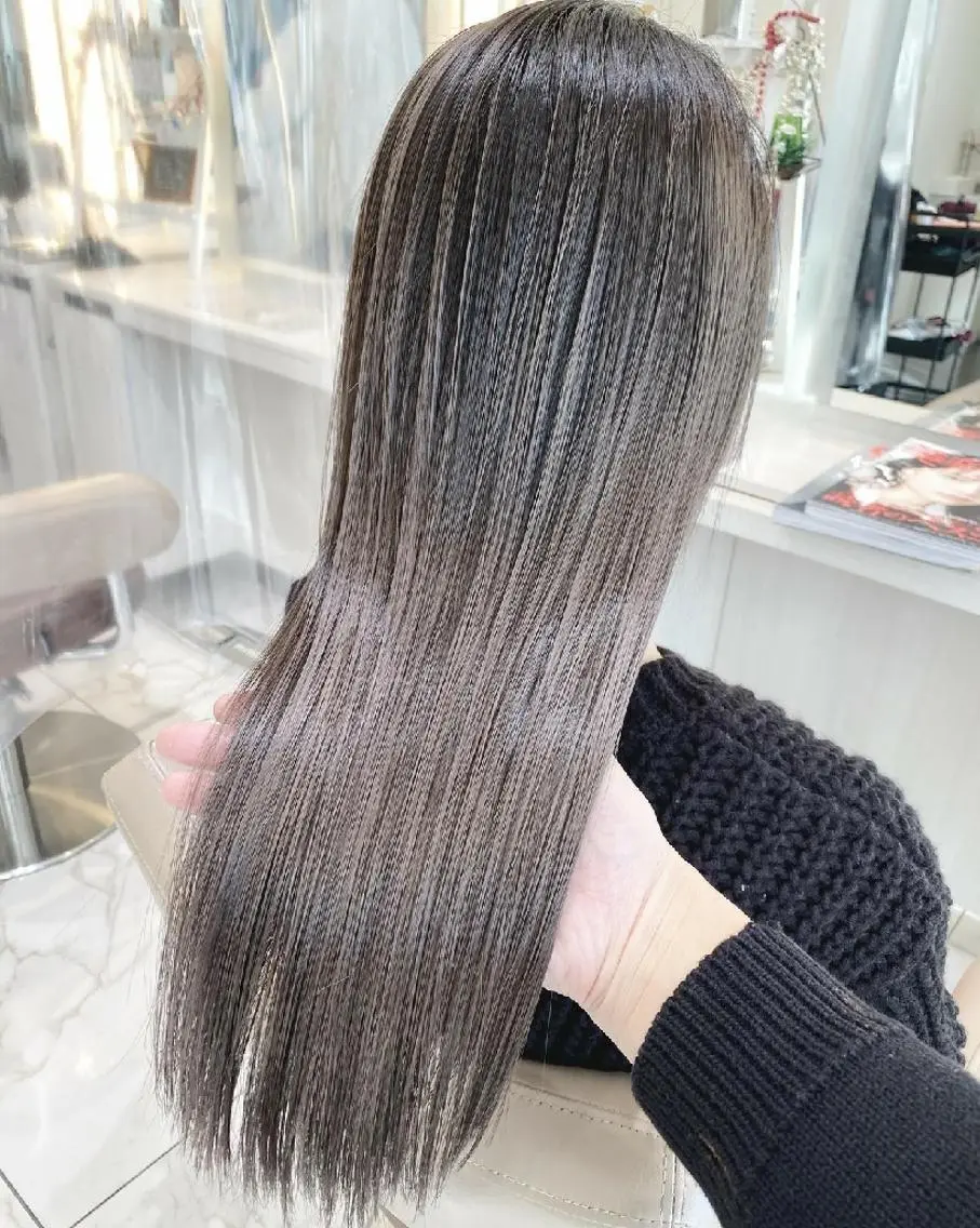 ロング カラー 髪質改善 トリートメント ＡＳＨ大宮/ブリーチ 髪質改善/カラーのヘアスタイル