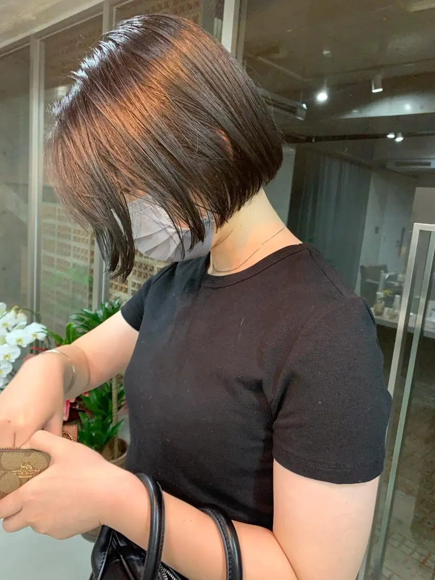 ショート カラー ボブパーマコテ巻き風 パーマNo1深江秀平のヘアスタイル