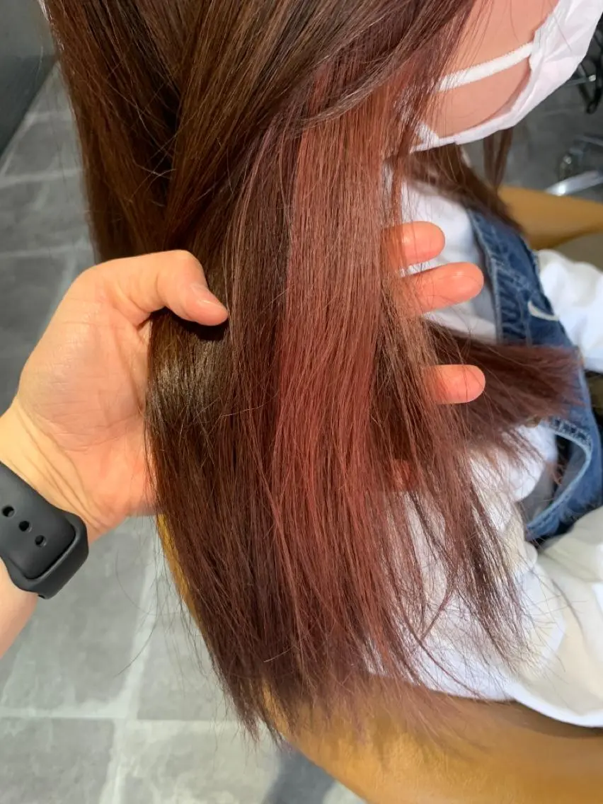 セミロング カラー enx天王町店 伊藤 愛央のヘアスタイル