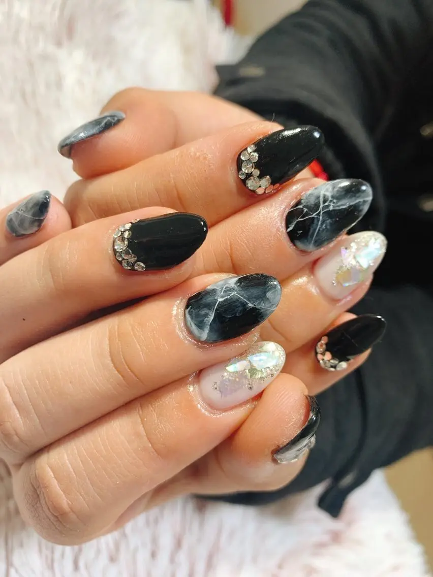 ネイル 大理石ネイル(マーブル) Blancnail 江口のネイルデザイン