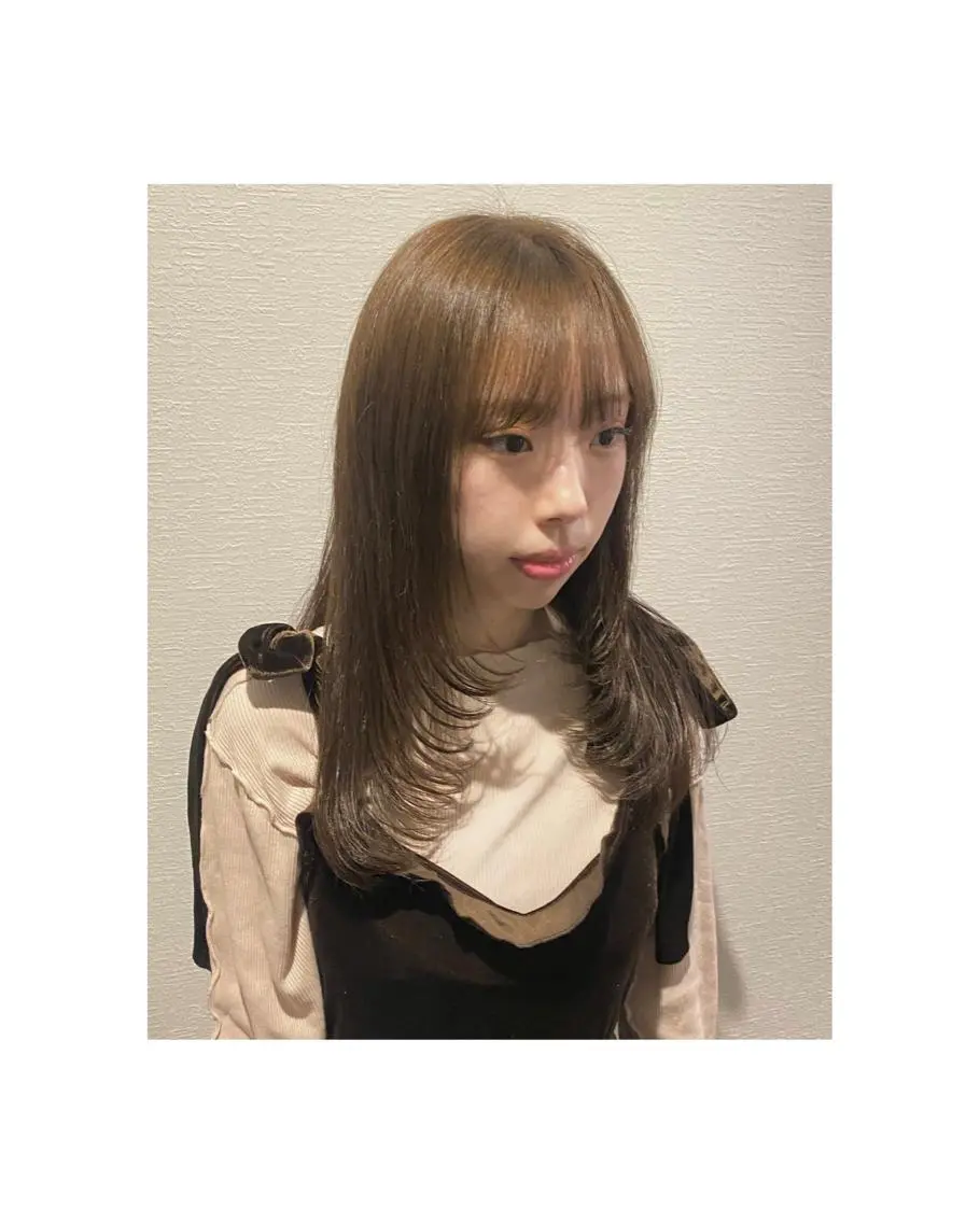 ロング カラー ヘアアレンジ ユカ🎀韓国レイヤー /縮毛矯正/艶カラーのヘアスタイル