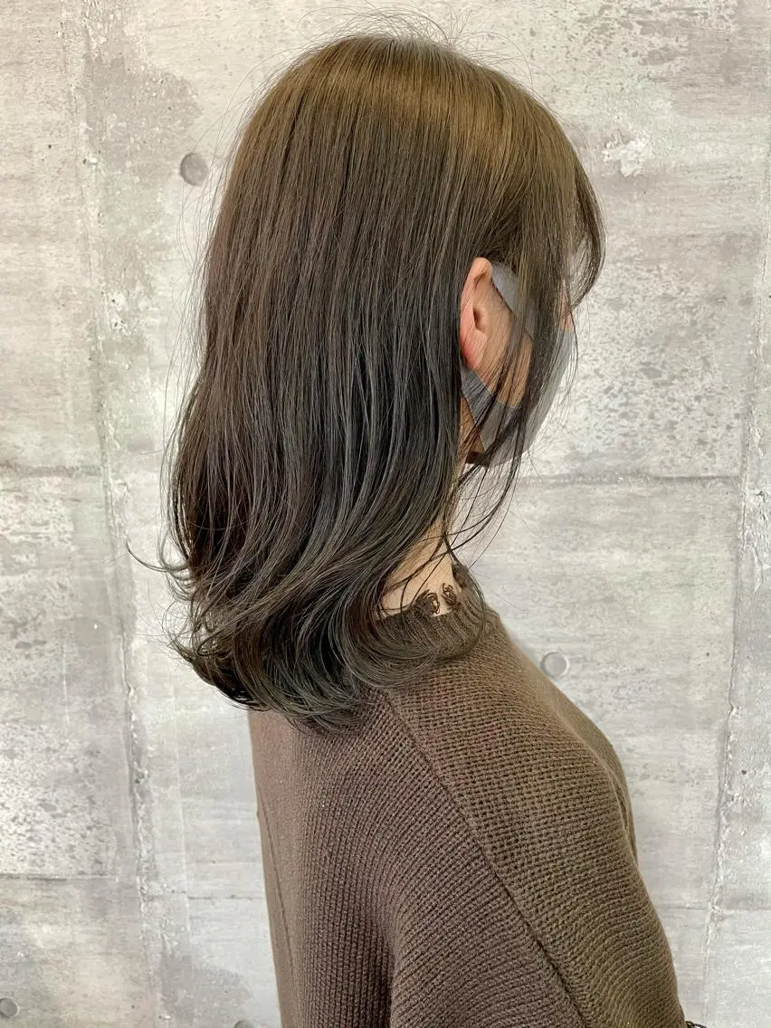 セミロング カラー アッシュ ベージュカラー ブリーチ ハイトーンカラー 江上拓郎/ショート /酸性ストレートのヘアスタイル