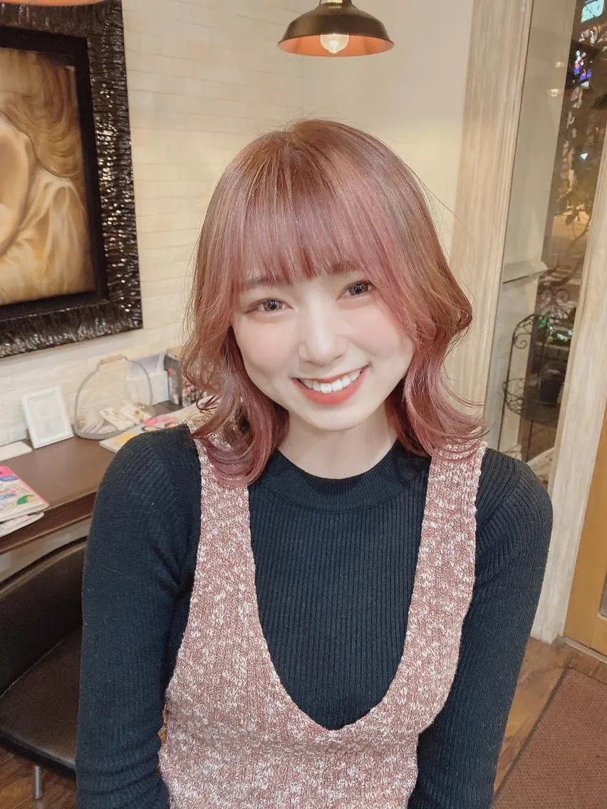 ショート カラー ベージュカラー ピンクカラー ピンクベージュ 奥村 卓也のヘアスタイル