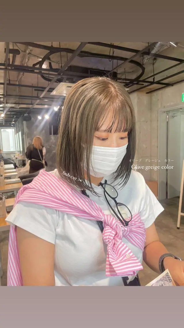 ショート カラー パーマ ヘアアレンジ メンズ キッズ ネイル マツエク・マツパ アイブロウ 透明感カラー・レイヤ ー🎀amika🎀のヘアスタイル